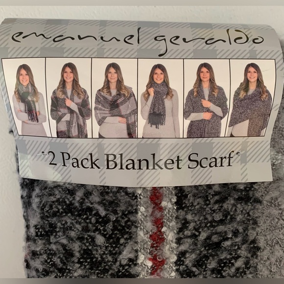 Emanuel Geraldo - Heathered Plaid Soft Texture Blanket Scarf 2 Pack - Picture 3 of 6